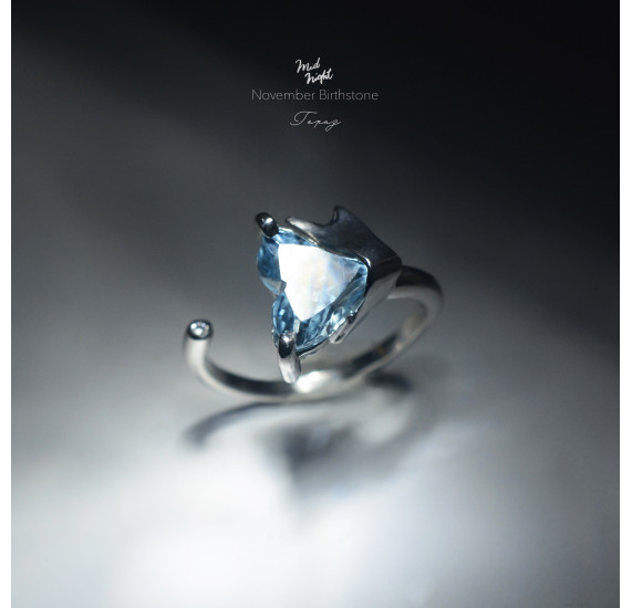 Limited Collection-Topaz Whale Tail Ring